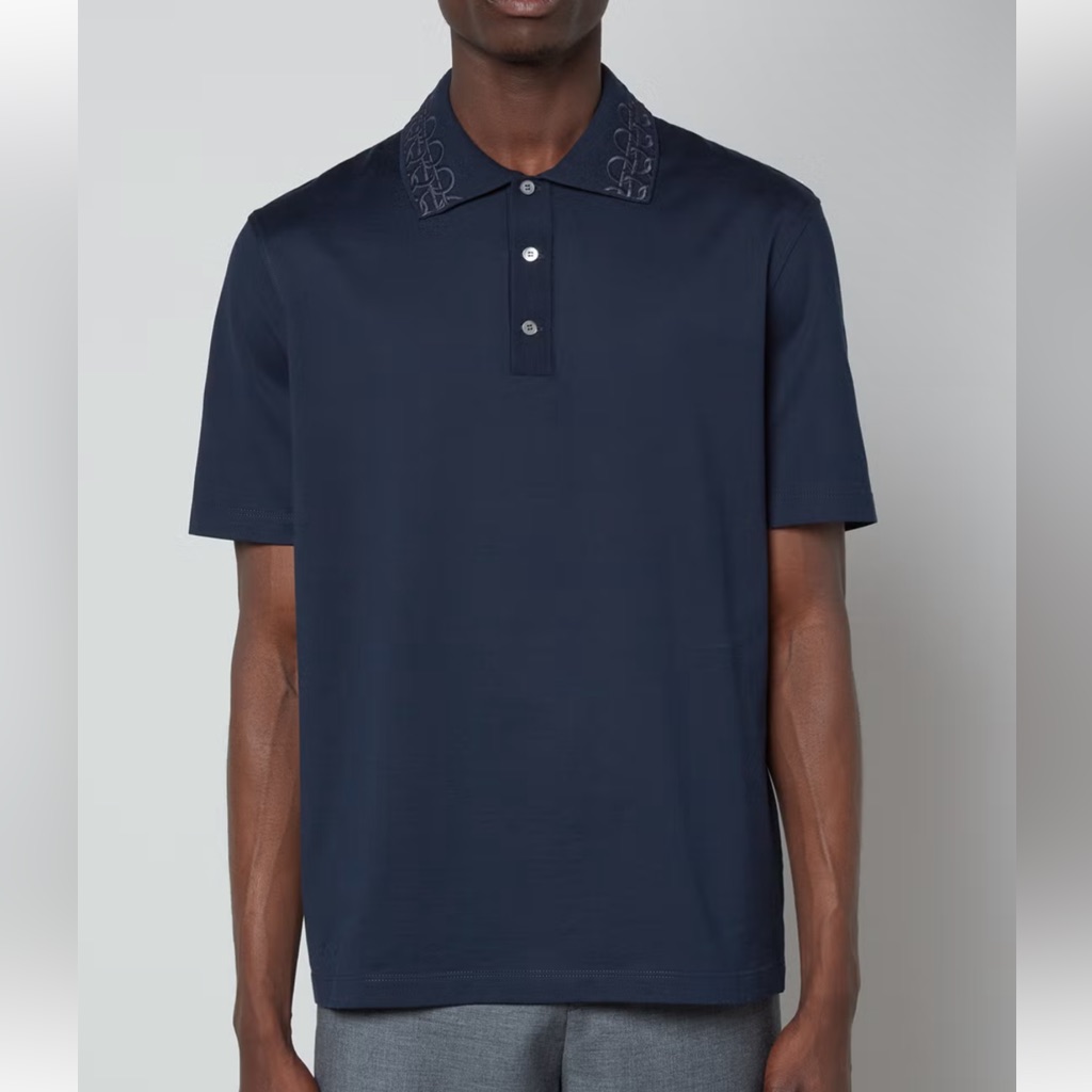 Salvatore Ferragamo Men's Gancini Cotton Polo Shirt - M